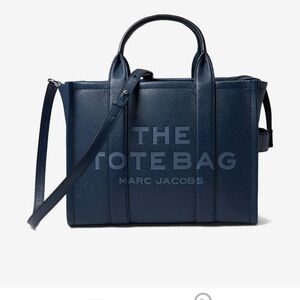 Marc Jacobs Leather Tote - Navy size Small Blue Sea)